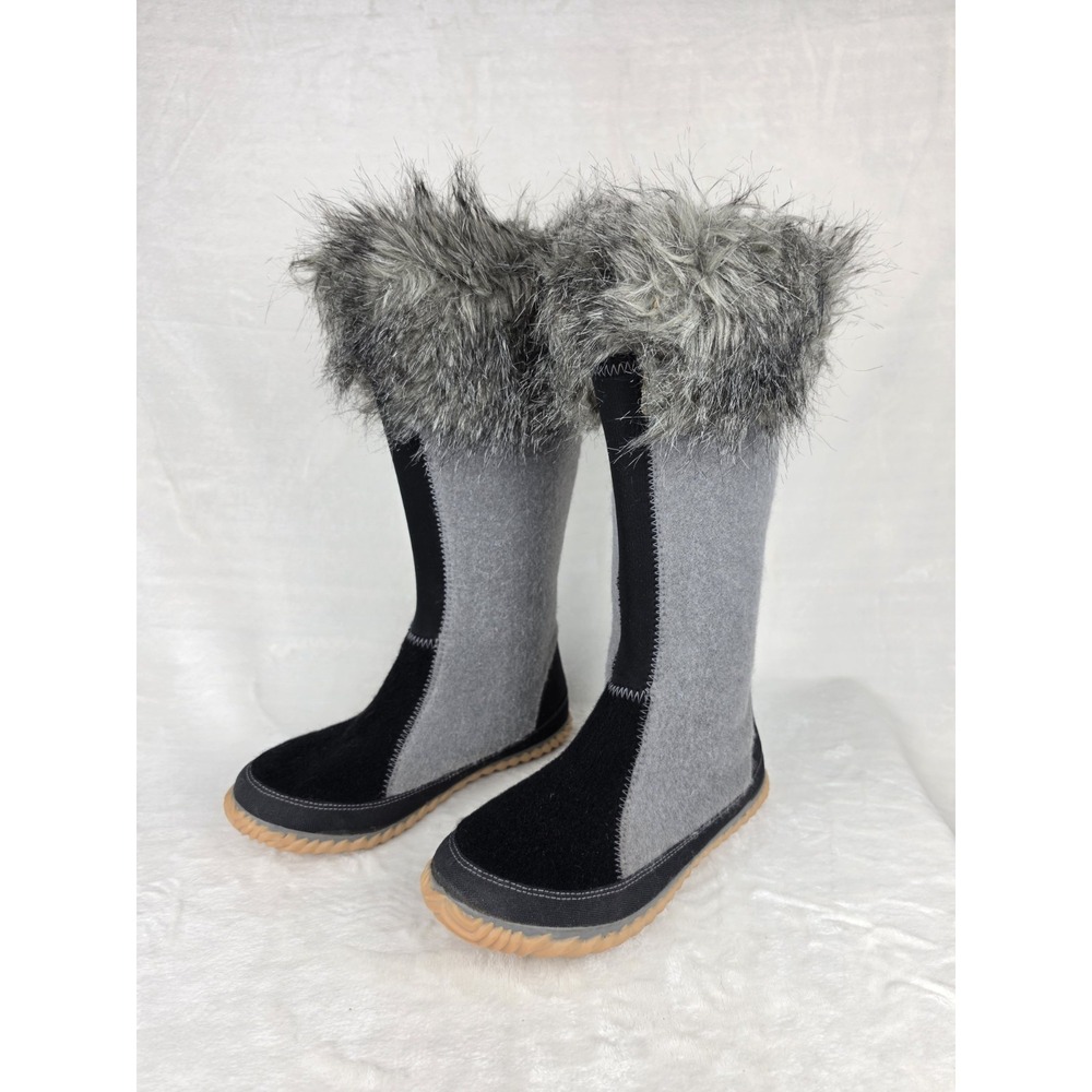 Sorel Cozy Cate NL1883-060 Womens Sz 9 Gray Black Faux Fur Waterproof Boots - Picture 4 of 7